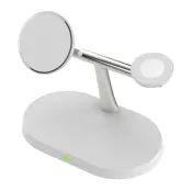 CF31 3i1 Magnetisk Trådlös Laddare 15W för Apple Watch / AirPods / iPhone Vit