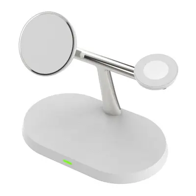 CF31 3i1 Magnetisk Trådlös Laddare 15W för Apple Watch / AirPods / iPhone Vit