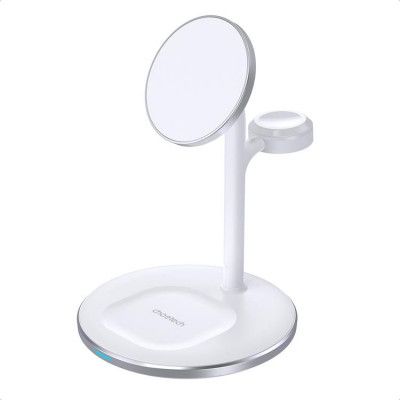 Choetech 3-in-1 Trådlös Laddare Magsafe iPhone, Apple Watch, AirPods - Vit