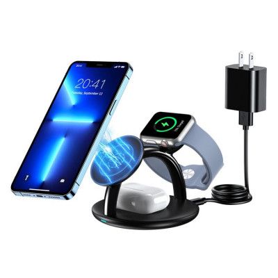 Choetech 3-in-1 Trådlös Laddare iPhone Apple Watch AirPods - Svart