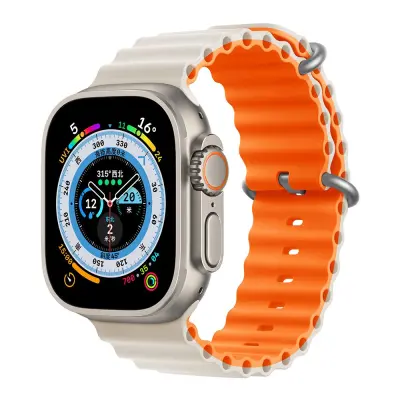 Devia Sport6 Silicone Two-tone Watch Band (Apple Watch 49/46/45/44/42mm) - Grå/Orange