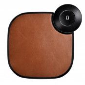 iCarer 2in1 Leather Qi Wireless Charger Apple Watch - Brun