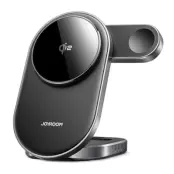 JOYROOM Qi2 MagSafe Trådlös Laddare iPhone, Apple Watch, Airpods - Svart