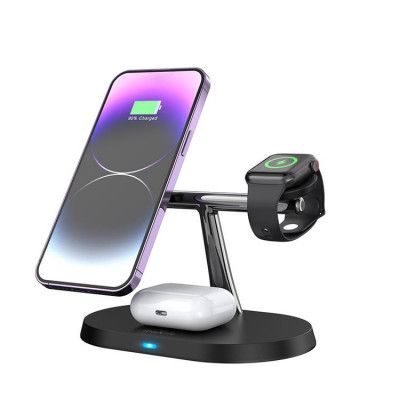 Maxlife 3-in-1 Trådlös Laddare Magsafe iPhone Apple Watch AirPods - Svart