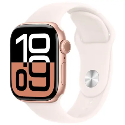 (NY) Apple Watch Series 10 42mm (GPS) Guld (Sport Band M/L) (RoseGuld) (RoseGuld)