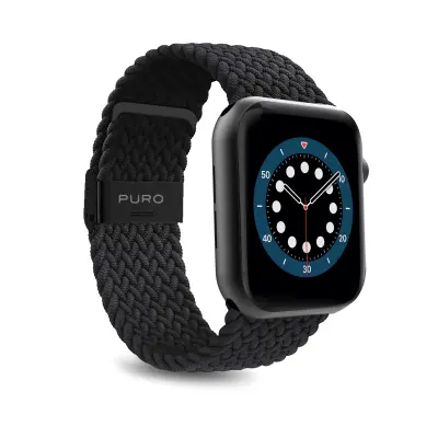 Puro Apple Watch (42/44/45/49) mm Armband Nylon - Svart