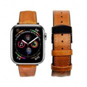 Qialino Watchband Äkta Läder till Apple Watch 4 40mm / Watch 3 38mm - Brun