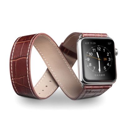 Qialino Watchband i äkta läder till Apple Watch 42mm - Brun