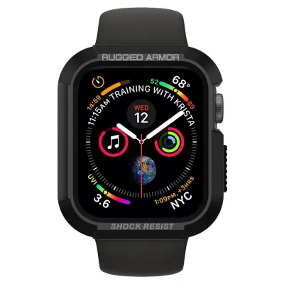 Spigen Rugged Armor (Apple Watch 44/45 mm) - Svart