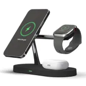 T268 5-i-1 Magnetisk Trådlös Laddare för iPhone, Apple Watch, AirPods - Svart