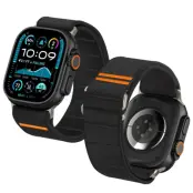 Tech Protec Apple Watch (44/45/46/49mm) Armband Nylon Slip - Svart