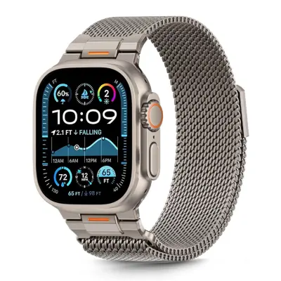 Tech-Protect Armband För Apple Watch (42/44/45/49 mm) Milano Vanguard - Titanium