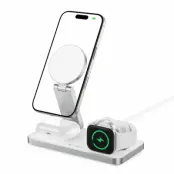 3-in-1 Magsafe Trådlös Laddare iPhone, Apple Watch, AirPods Qi 15W