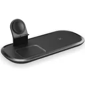 Trådlös laddare för iPhone / AirPods / Apple Watch, 3-i-1 - Svart
