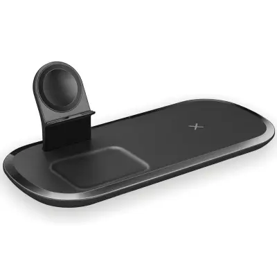 Trådlös laddare för iPhone / AirPods / Apple Watch, 3-i-1 - Svart
