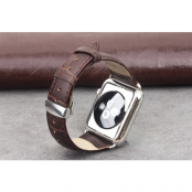 Watchband i äkta läder till Apple Watch 42mm - Mörk Brun