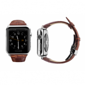 Watchband i äkta läder till Apple Watch 42mm - Ljus Brun
