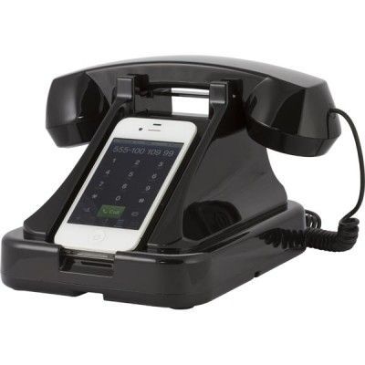 Retro Telefon till Iphone, Samsung, HTC, Sony mm (Svart)