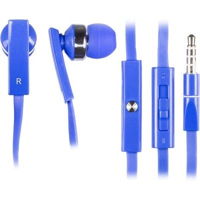 STREETZ in-ear headset för iPhone, volymkontroll, svarsknapp, blå