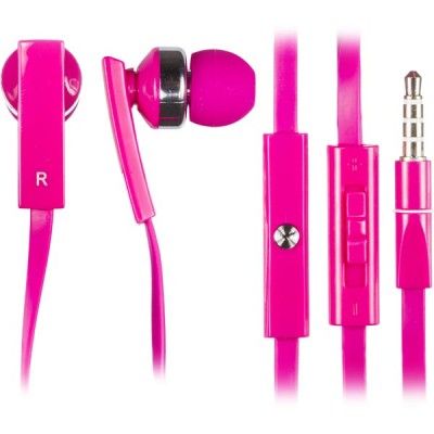 STREETZ in-ear headset med mikrofon och svarsknapp (Magenta)