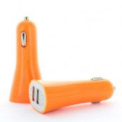 Ladda två enheter samtidigt med Daul Port USB billaddare (Orange)