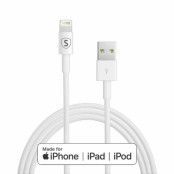 SiGN Lightning-kabel till iPhone / iPad, 2.4A, MFi-certifierad - 2m