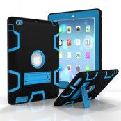 iPad (2/3/4) Skal Hybrid Armor Stativfunktion TPU Hårdplast Svart Blå