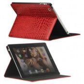 Folio Väska - iPad 2, iPad 3, iPad 4 - Crocodile Röd