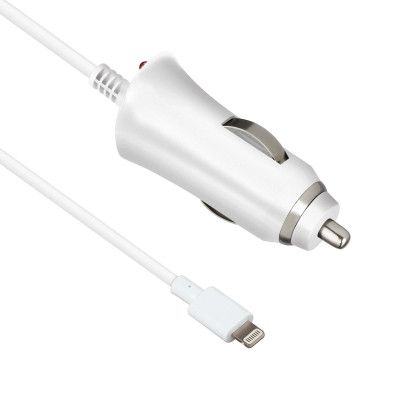 KIT Laddare 12V Lightning 2,1A  Kabel MFI - Vit