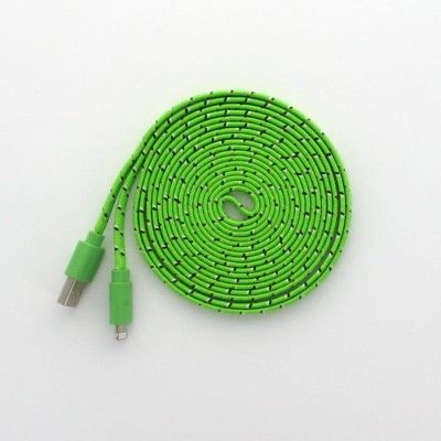 3 Meters trasselfri laddningskabel till iPhone 5/5s (Ljus Grön)