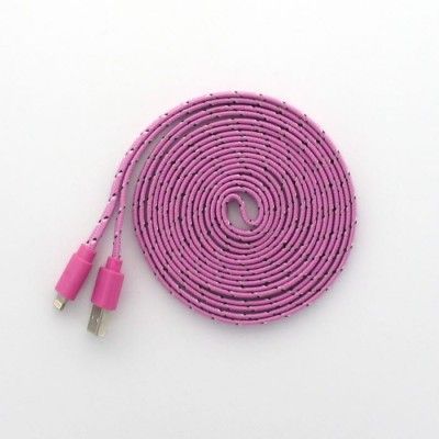 3 Meters trasselfri laddningskabel till iPhone 5/5s (Rosa)