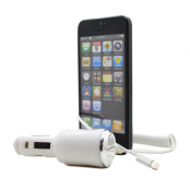 Billaddare till Apple iPhone 5S / iPad Mini / iPad Air (Vit)