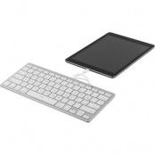 DELTACO lightning-tangentbord för iOS-enheter, MFi, 1m, nordisk layout, vit/silv