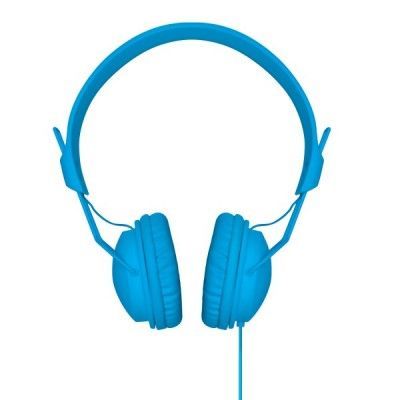 Hörlurar med mikrofon och svarsknapp - Blå