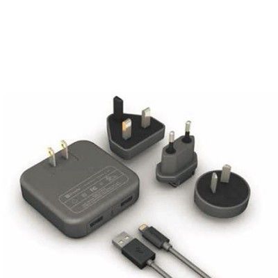 XTREMEMAC 220v Laddare 2USB LT Intern. Adapters 2.1Amp