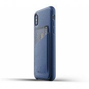 Mujjo Leather Wallet Case (iPhone X/Xs) - Blå