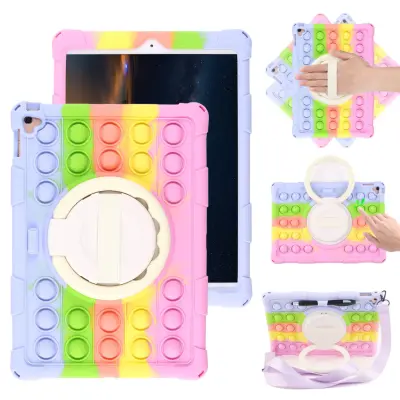 Trolsk Kids Case with strap - Bubble Grip (iPad mini 7/6) - Regnbåge