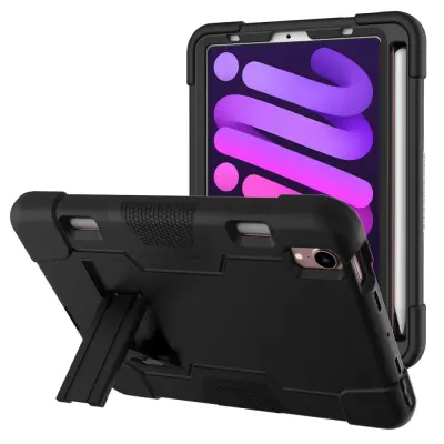 Trolsk Shock Proof Silicone Case (iPad mini 7/6) - Svart/svart