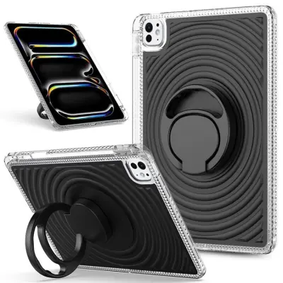 iPad Pro 11 (2025 / 2024) Skal Kickstand Wave Pattern - Svart