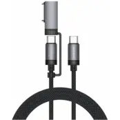4marts USB-C Till USB-C Kabel 2m Med Magsafe Adapter - Svart