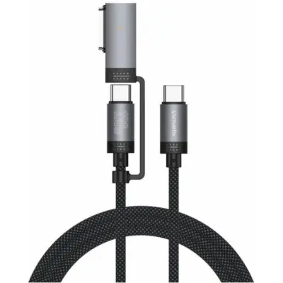 4marts USB-C Till USB-C Kabel 2m Med Magsafe Adapter - Svart
