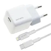 4smarts Snabbladdare 30W 1xUSB-C Med Lightning Kabel - Vit