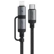 Acefast USB-C - USB-C - Lightning 60W/30W Kabel 1.2m 480Mb/s
