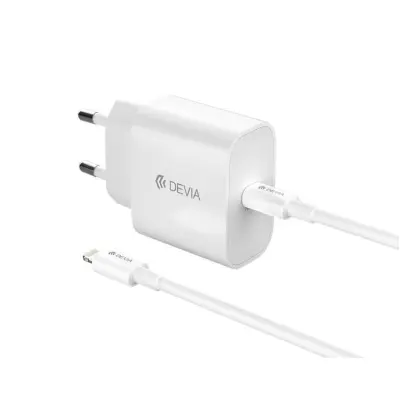 Devia GaN Snabbladdare USB-C 30W PD USB-C/Lightning Kabel