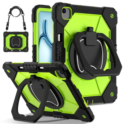 iPad Air 13(2025/2024) Mobilskal Kickstand - Svart/Gulgrön