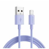Joyroom Macaron Nylon 2.4A USB-A Till Lightning Kabel 1m - Lila