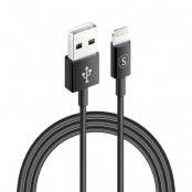 SiGN USB-A 2.0 till Lightning Kabel 2.1A, 2m - Svart