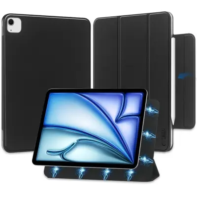 Tech-Protect iPad Air 13 (2024) Fodral Smartcase Magnetic - Svart