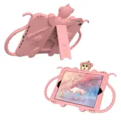 Trolsk Monkey Case with strap (iPad 9,7/Air 1/2) - Ljusrosa