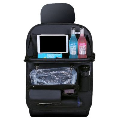 Universal konstläder iPad-hållare för bilens baksäte med flera fack